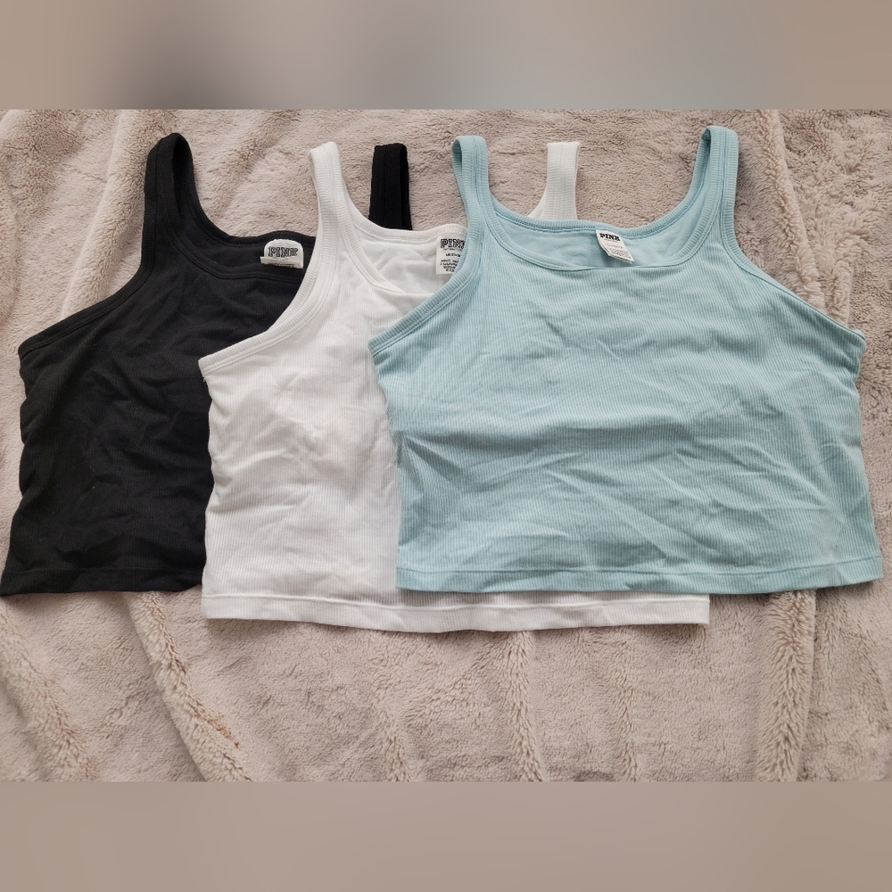 NWOT VS Pink Crop Tank Bundle (3)